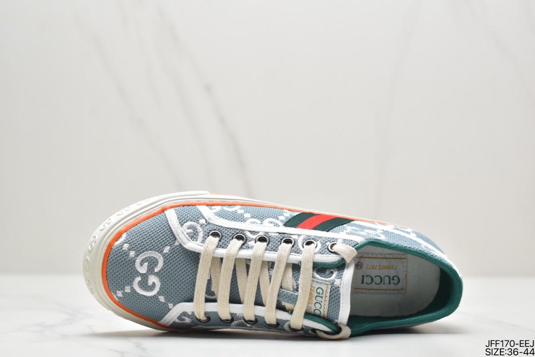 GUCCI Tennis 1977 Print Sneaker canvas print retro casual sports shoes 606111 H0T10 988H