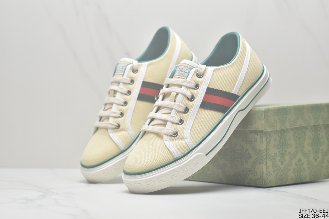 True standard 2020ss spring new color, classic luxury brand GUCCI Tennis 1977 Print Sneaker canvas print retro casual sneakers 606111 H0T10 988H