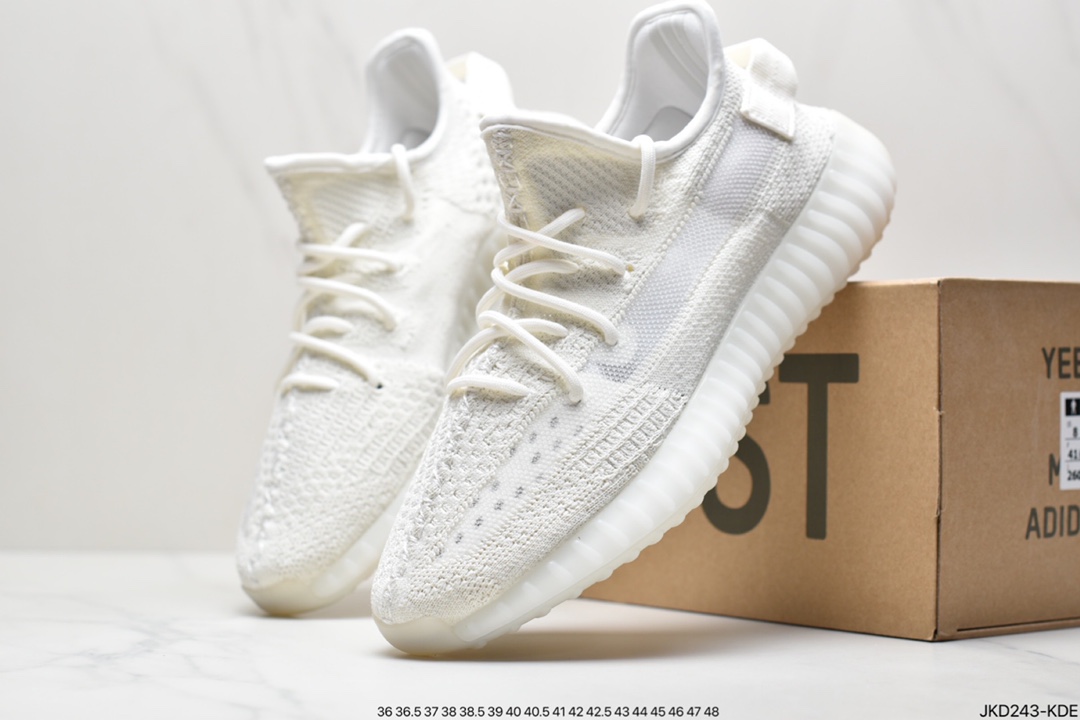 160 联乘侃爷Kanye West x Adidas Yeezy Boost 350 V2”Light” 棉花白慢跑鞋HQ6316 B371