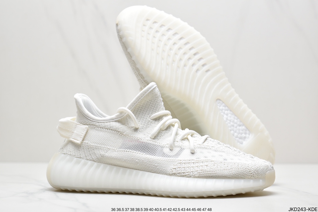 160 联乘侃爷Kanye West x Adidas Yeezy Boost 350 V2”Light” 棉花白慢跑鞋HQ6316 B371