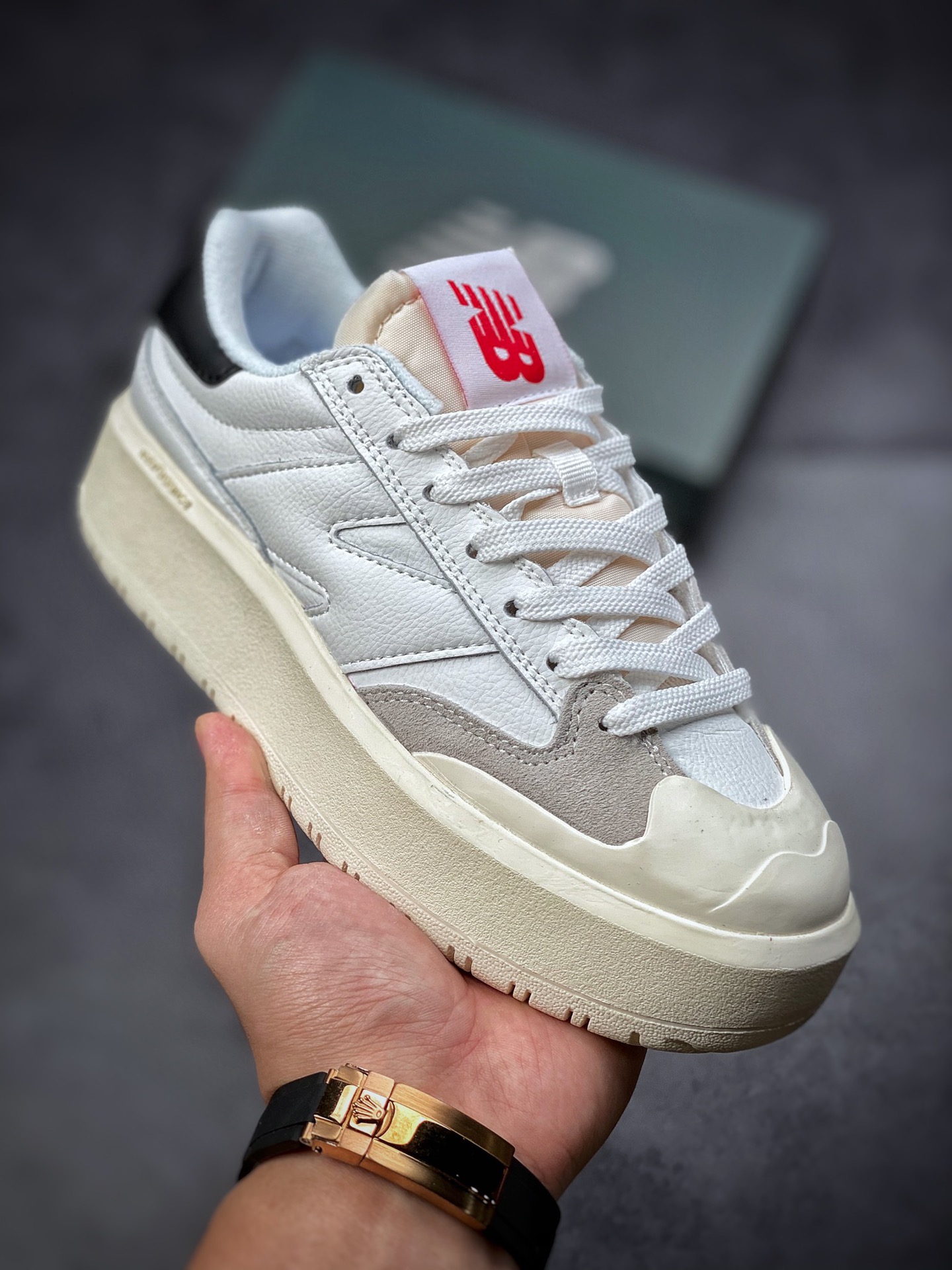 220  New Balance CT302系列 白灰黑 复古休闲增高板鞋 CT302OD