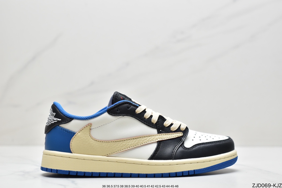 240 Travis Scott x Fragment x Air Jordan 1 Low“Military Blue” 低帮 闪电倒勾 DM7866-140