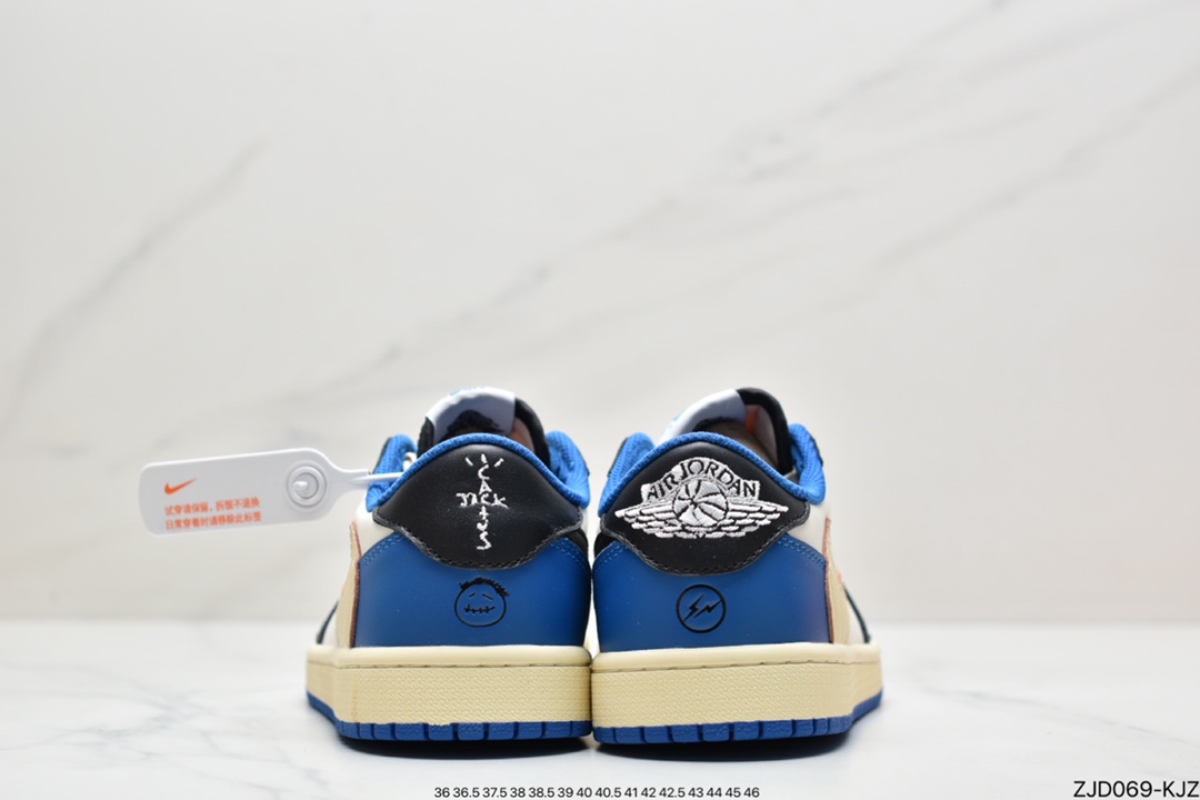 240 Travis Scott x Fragment x Air Jordan 1 Low“Military Blue” 低帮 闪电倒勾 DM7866-140