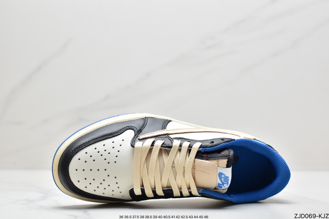 240 Travis Scott x Fragment x Air Jordan 1 Low“Military Blue” 低帮 闪电倒勾 DM7866-140