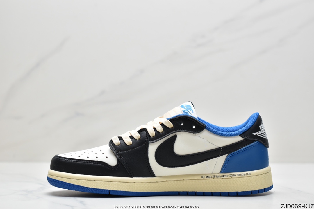 240 Travis Scott x Fragment x Air Jordan 1 Low“Military Blue” 低帮 闪电倒勾 DM7866-140