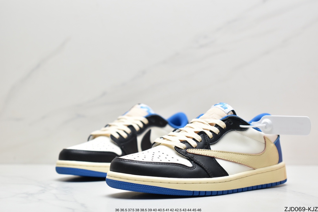 240 Travis Scott x Fragment x Air Jordan 1 Low“Military Blue” 低帮 闪电倒勾 DM7866-140