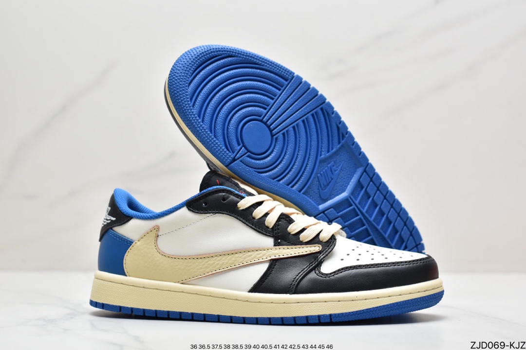 240 Travis Scott x Fragment x Air Jordan 1 Low“Military Blue” 低帮 闪电倒勾 DM7866-140