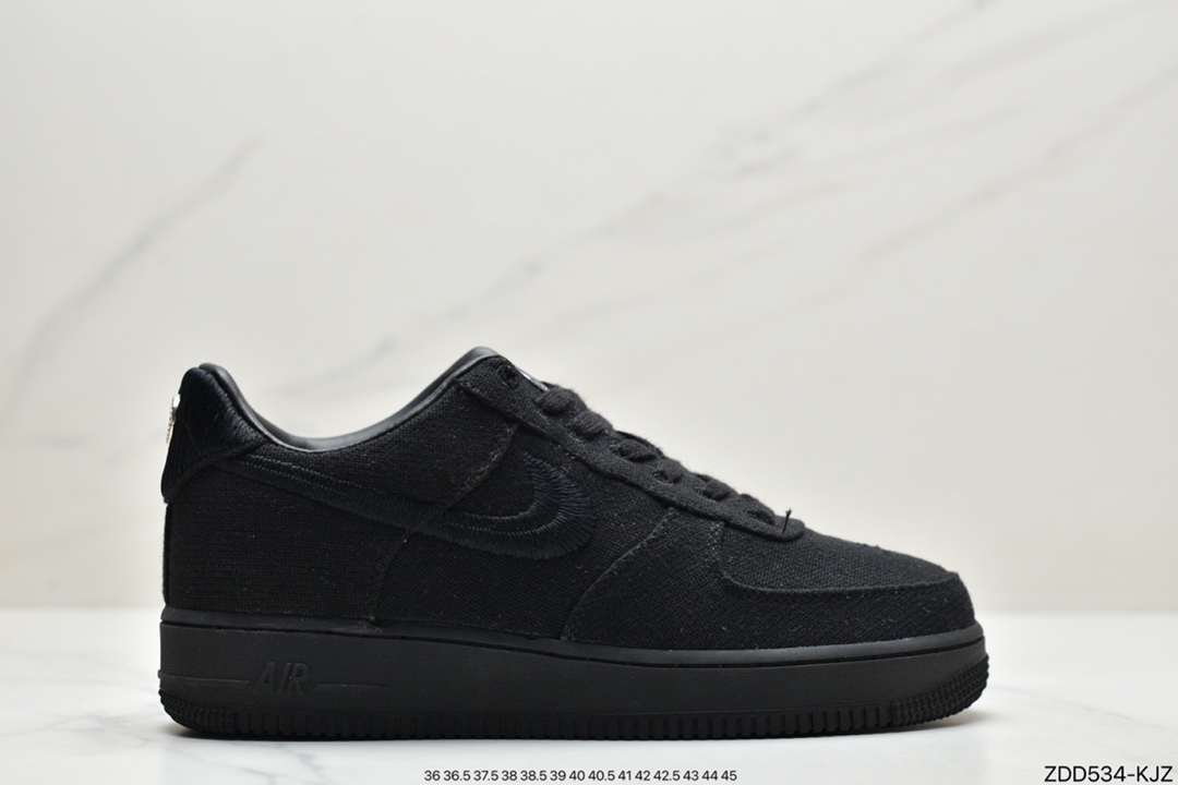 230 耐克 Stussy x Nike Air Force 1 Low”Black Cool” CZ9084