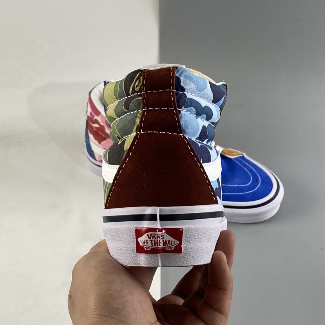 P170  Bape x Vans Sk8 Hi 猿人头联名款高帮休闲板鞋 VN0A38GF7BM