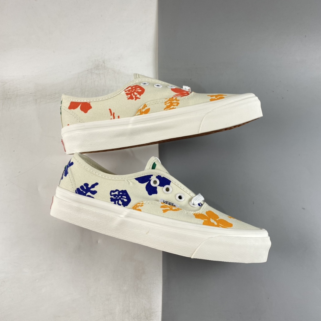 P140  Vans Authentic 范斯2022年新款时尚花卉情侣低帮休闲板鞋 VN0A4BV92BL