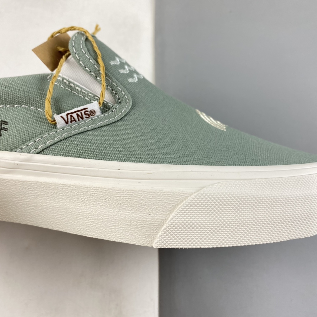 P140  Vans Slip-On 范斯官方 灰绿色趣味图案懒人套休闲板鞋 VN0A5KRDAST