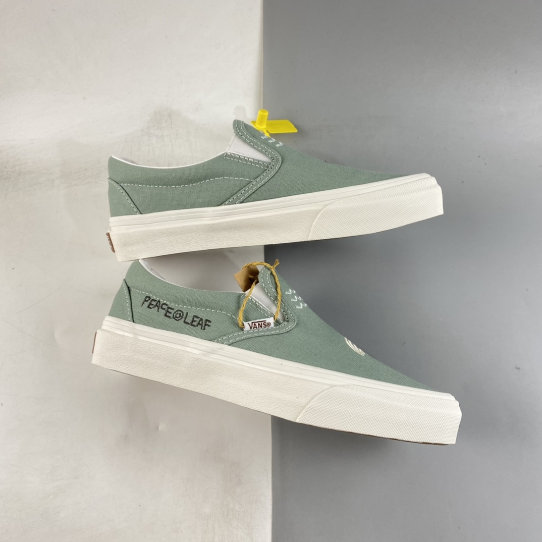 P140  Vans Slip-On 范斯官方 灰绿色趣味图案懒人套休闲板鞋 VN0A5KRDAST
