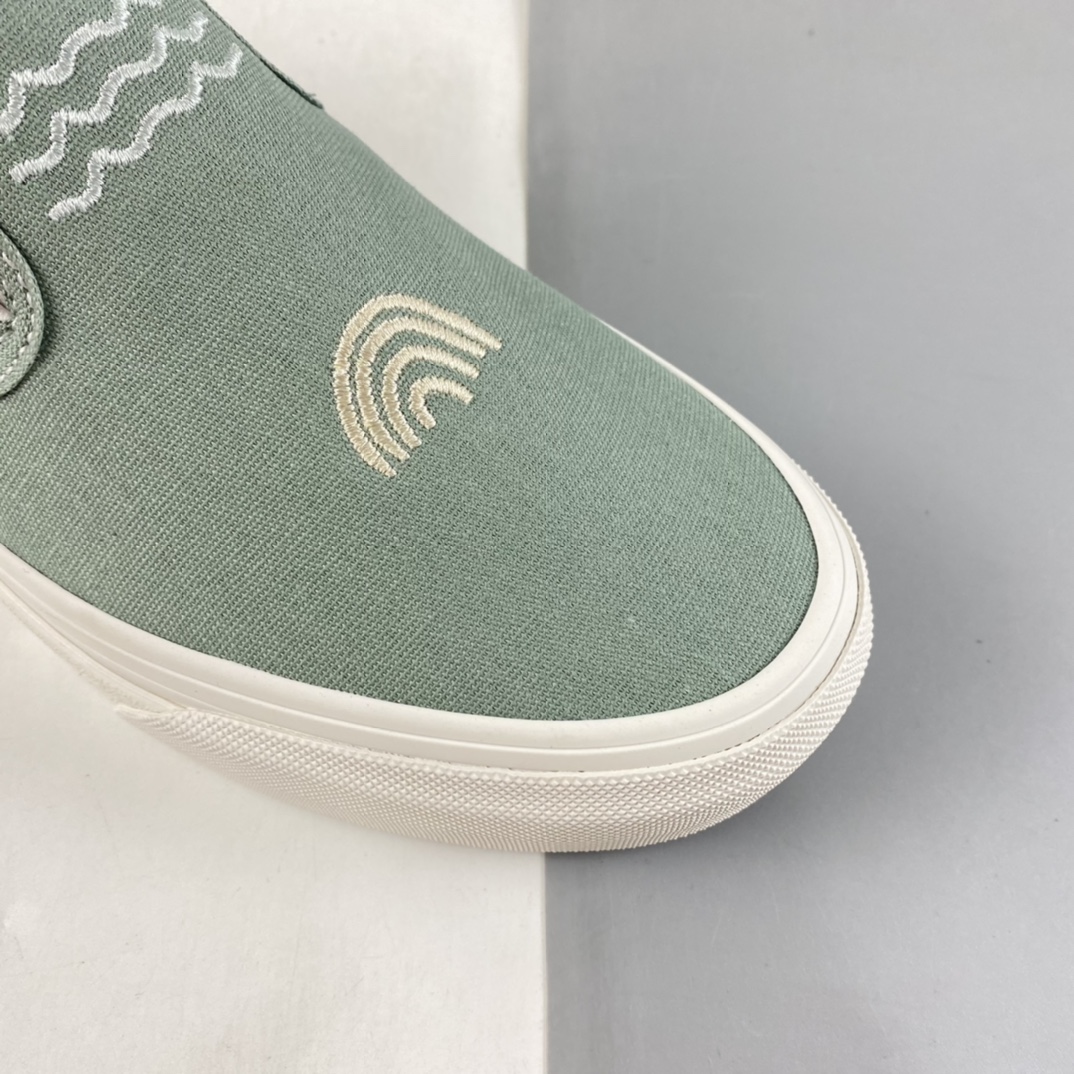 P140  Vans Slip-On 范斯官方 灰绿色趣味图案懒人套休闲板鞋 VN0A5KRDAST