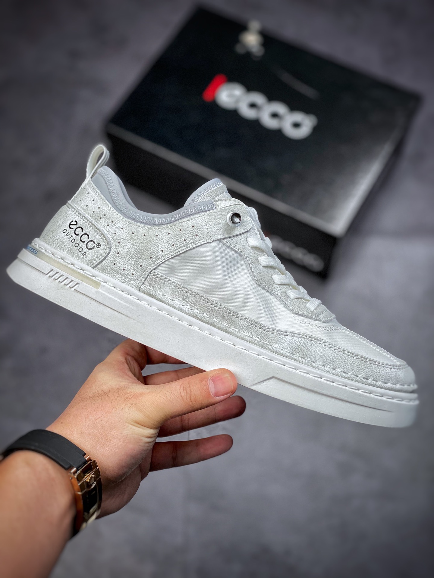 ECCO love step Huang Jingyu the same casual small leather shoes with clear texture of the first layer of calfskin