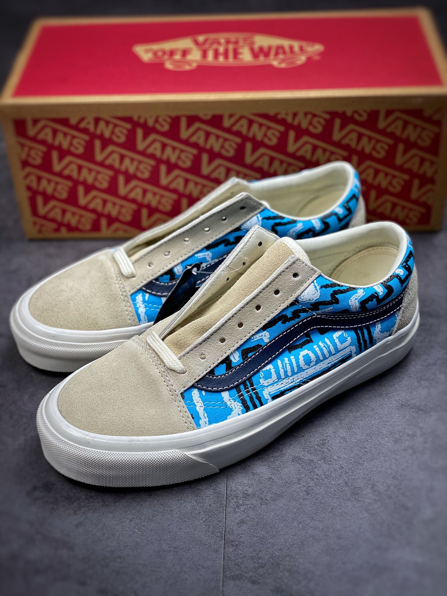 Vans Og Old Skool Lx Vans high-end branch theme American street graffiti suede low-top casual shoes VN0A4P3X92N