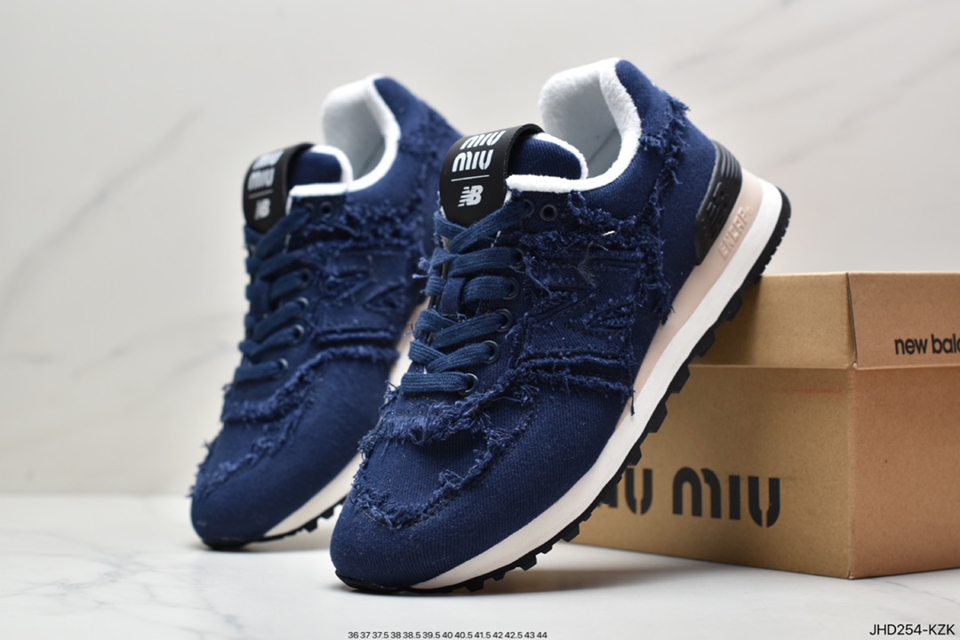 Miu Miu x New Balance NB574 Collaboration Retro Running Shoe Features a Distressed Upper