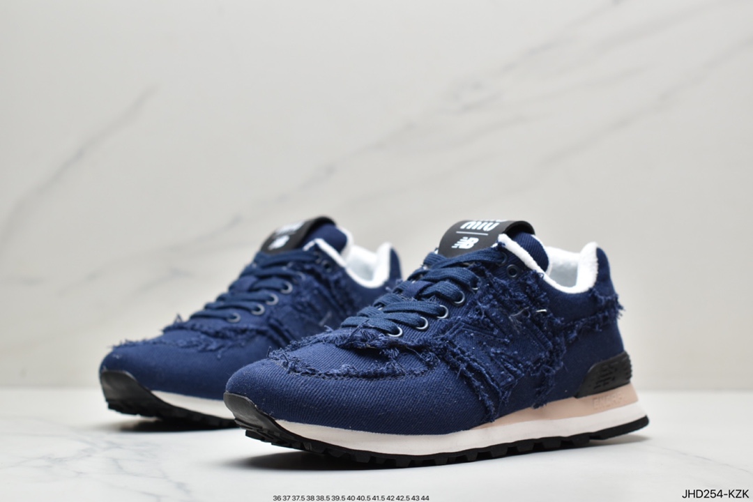 Miu Miu x New Balance NB574 Collaboration Retro Running Shoe Features a Distressed Upper