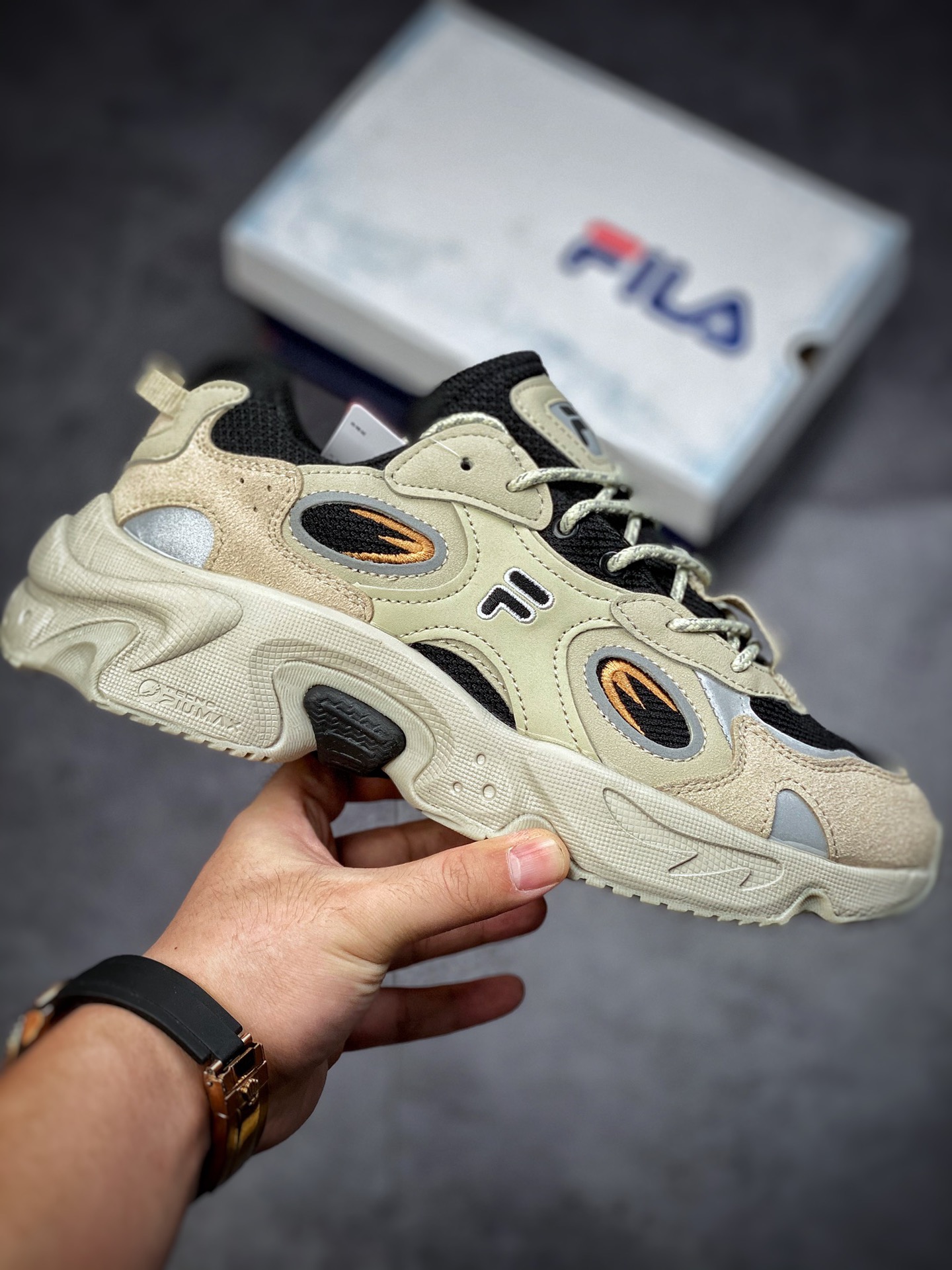 FILA FUSION Fila tide brand daddy shoes female summer hard candy shoes thick bottom daddy shoes running shoes T12M217314FTB