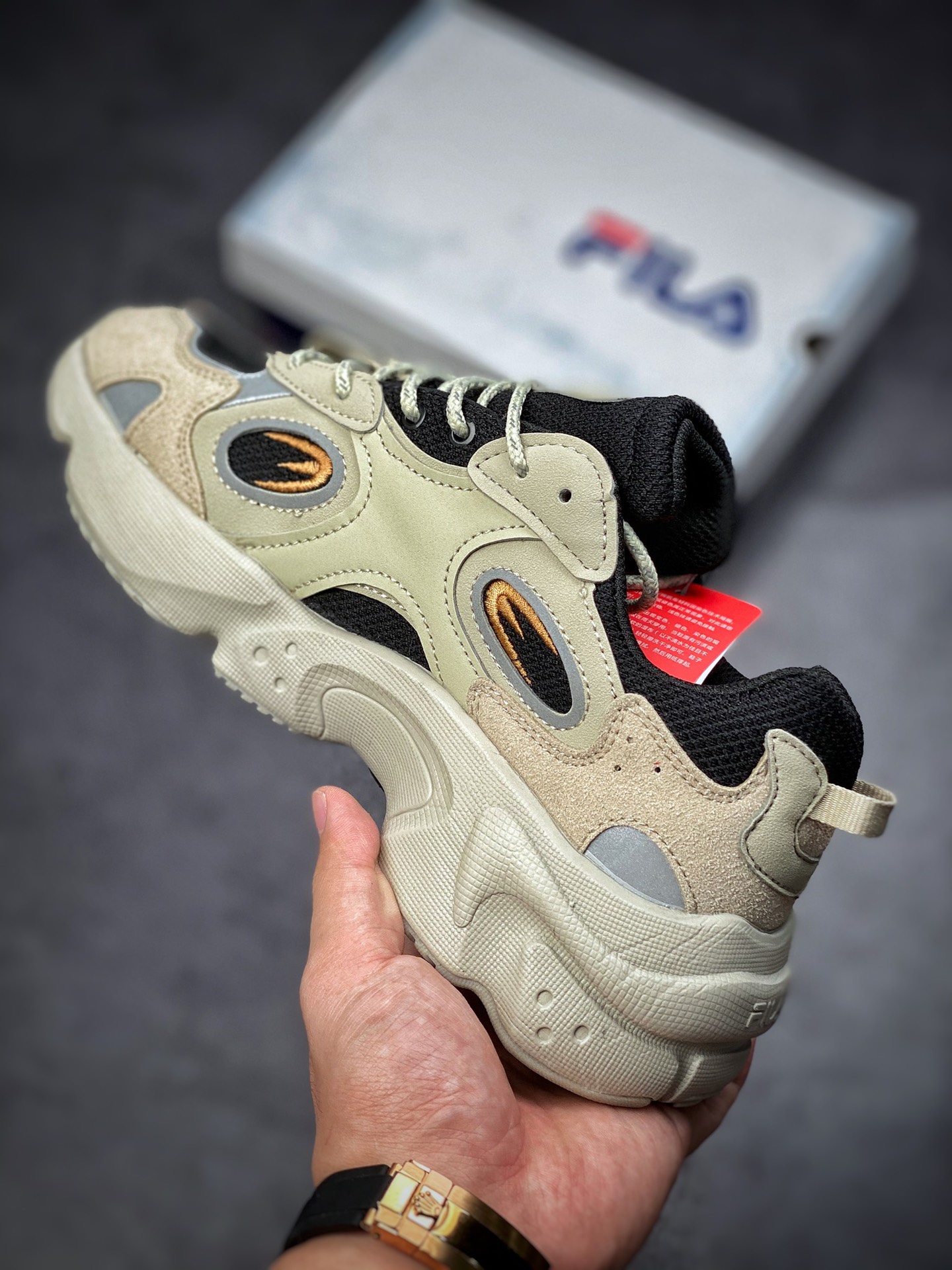 FILA FUSION Fila tide brand daddy shoes female summer hard candy shoes thick bottom daddy shoes running shoes T12M217314FTB