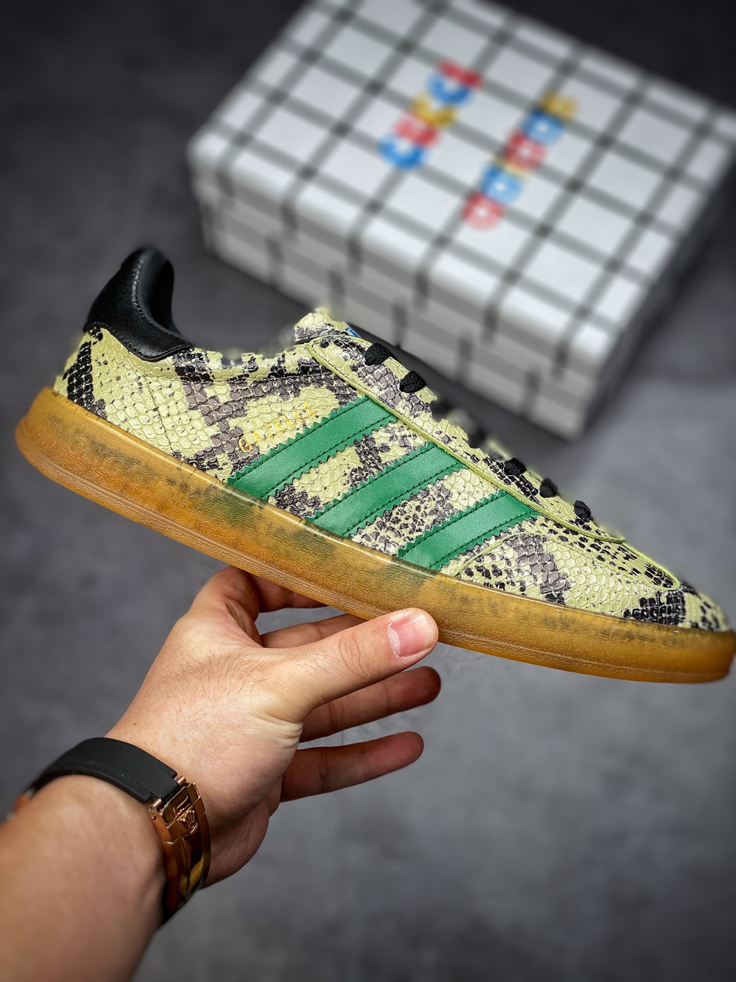 Adidas x GUCCI Blockbuster Co-branded Trefoil Logo and Iconic Three Bars