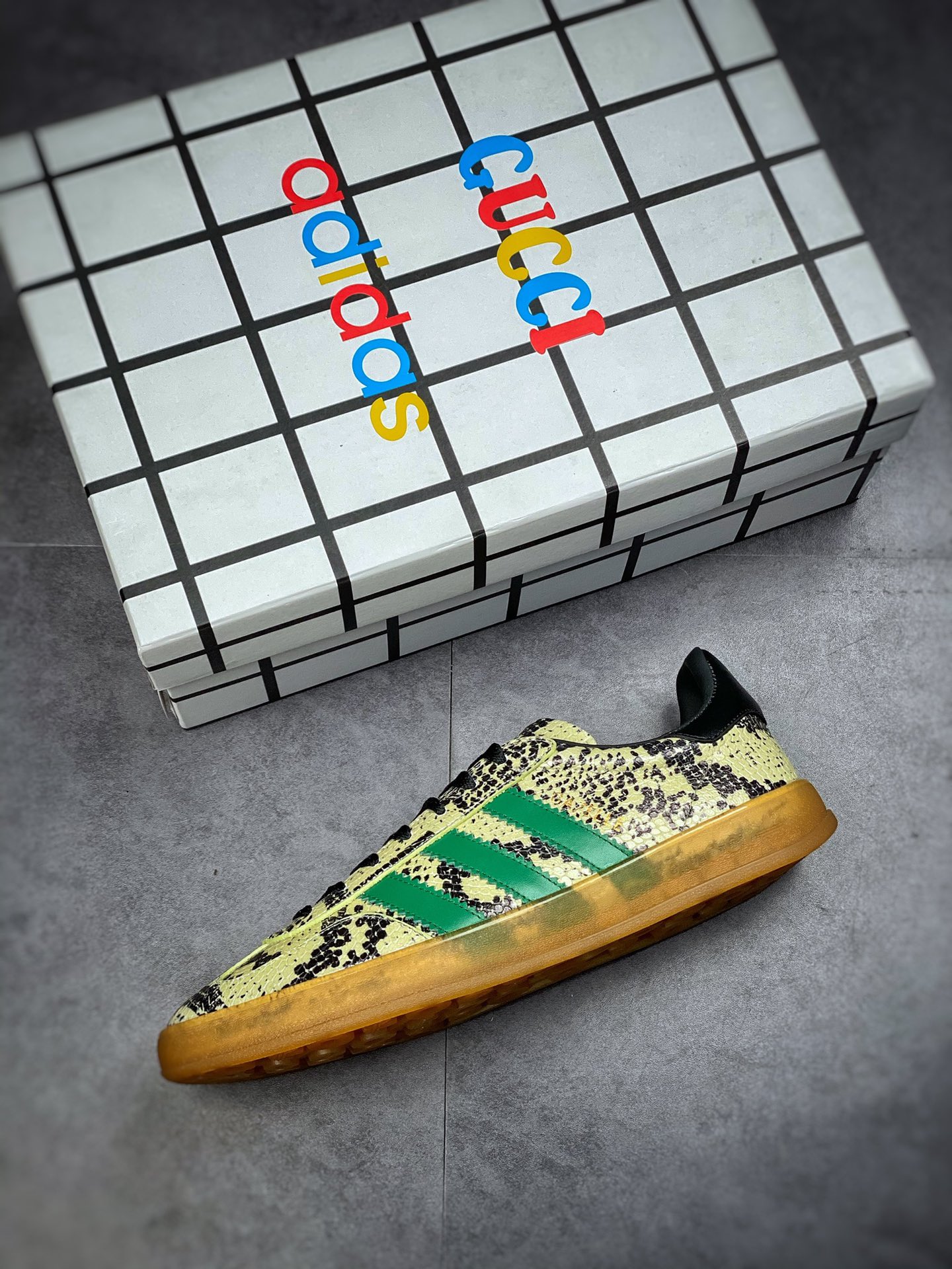 Adidas x GUCCI Blockbuster Co-branded Trefoil Logo and Iconic Three Bars