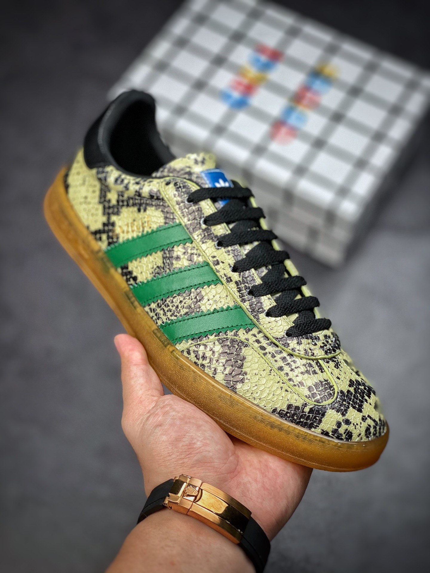 Adidas x GUCCI Blockbuster Co-branded Trefoil Logo and Iconic Three Bars