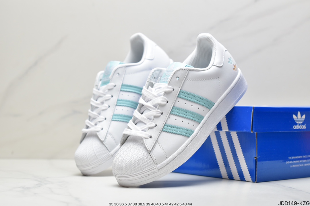 Adidas Adidas Superstar Shell Toe Soft Blue Sole Casual Sneakers