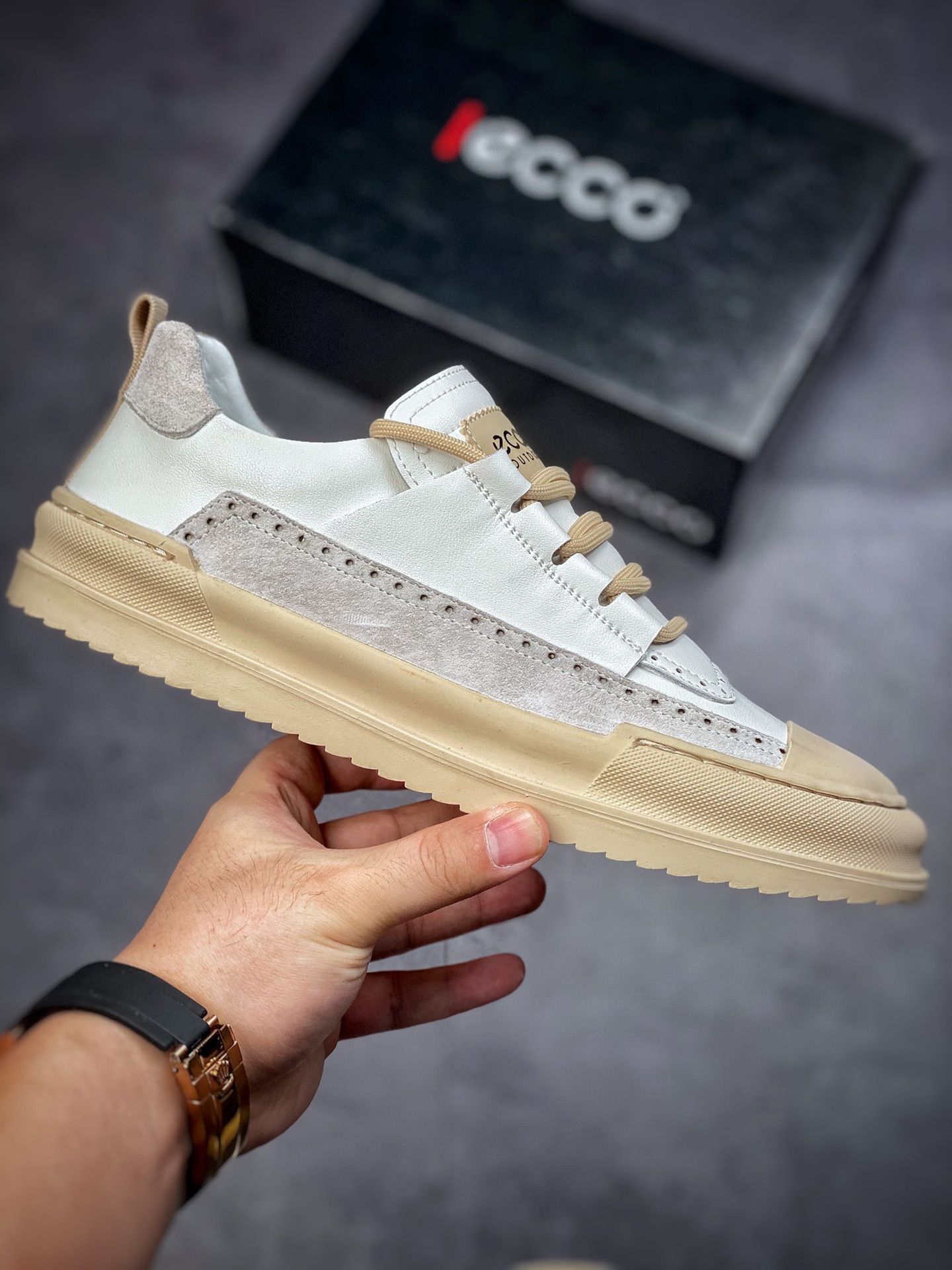 ECCO love step Huang Jingyu the same casual small leather shoes with clear texture of the first layer of calfskin