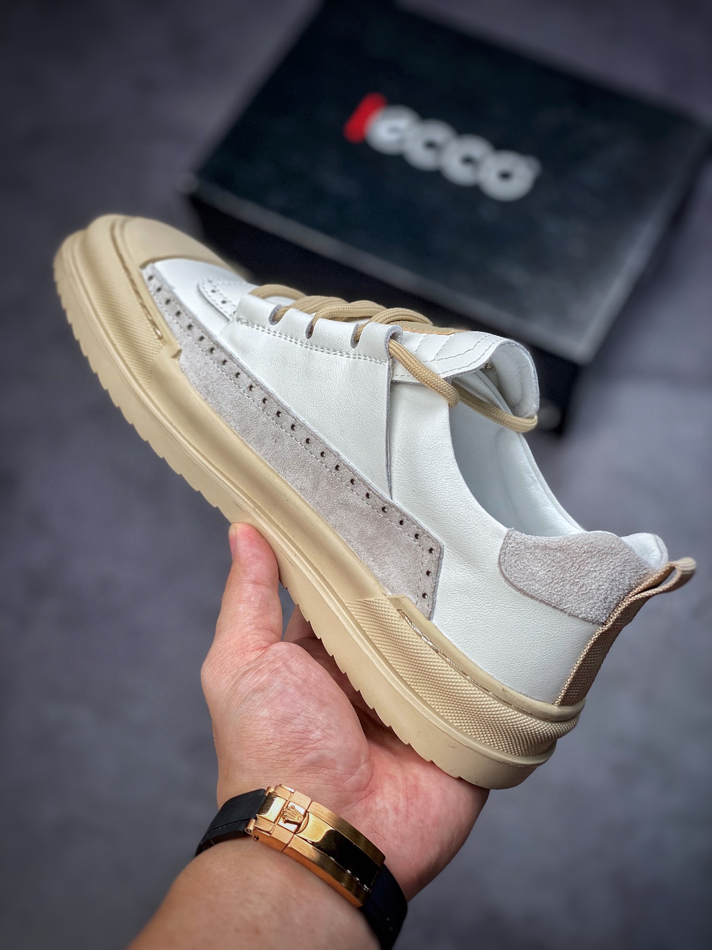 ECCO love step Huang Jingyu the same casual small leather shoes with clear texture of the first layer of calfskin