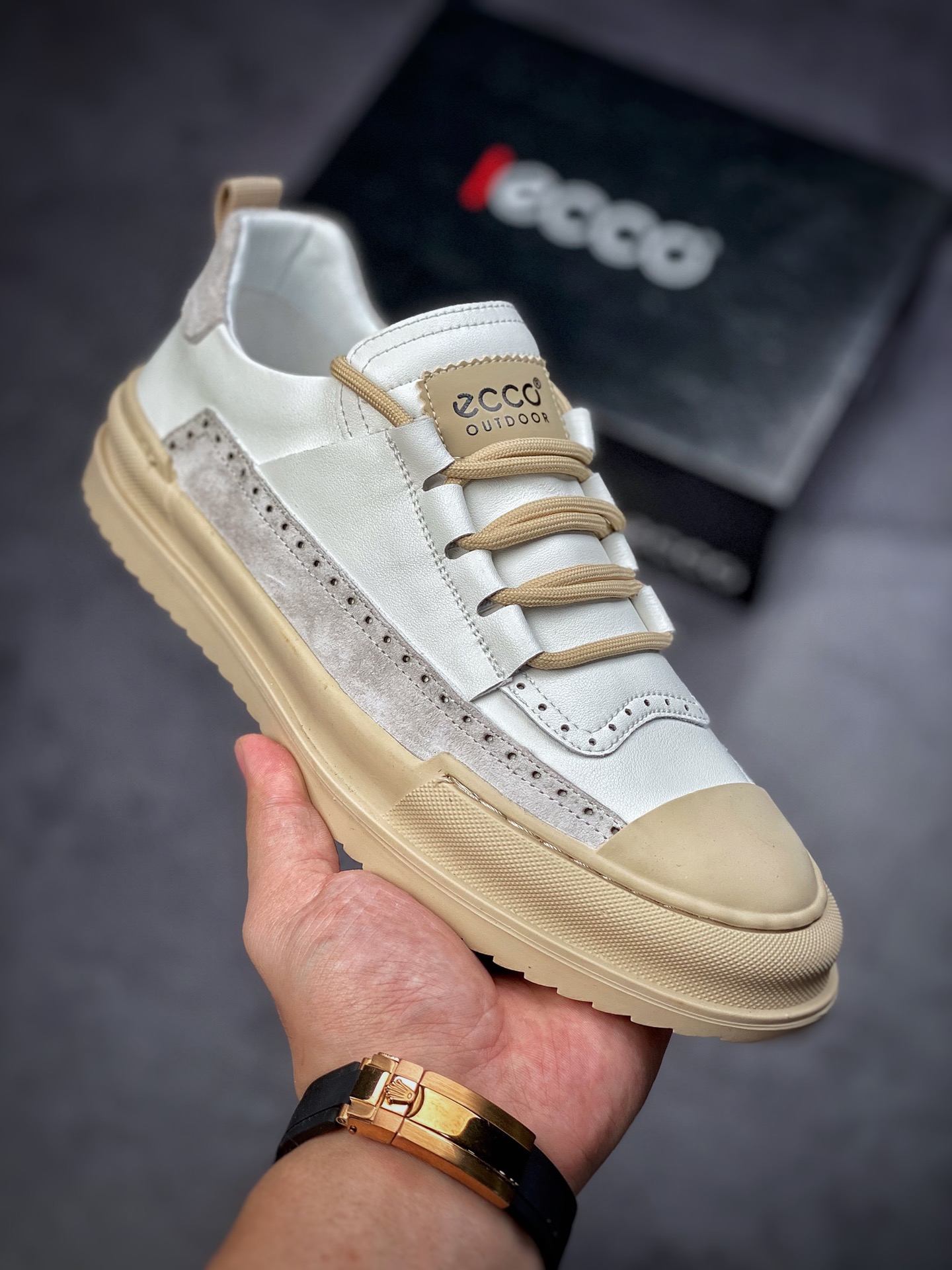 ECCO love step Huang Jingyu the same casual small leather shoes with clear texture of the first layer of calfskin