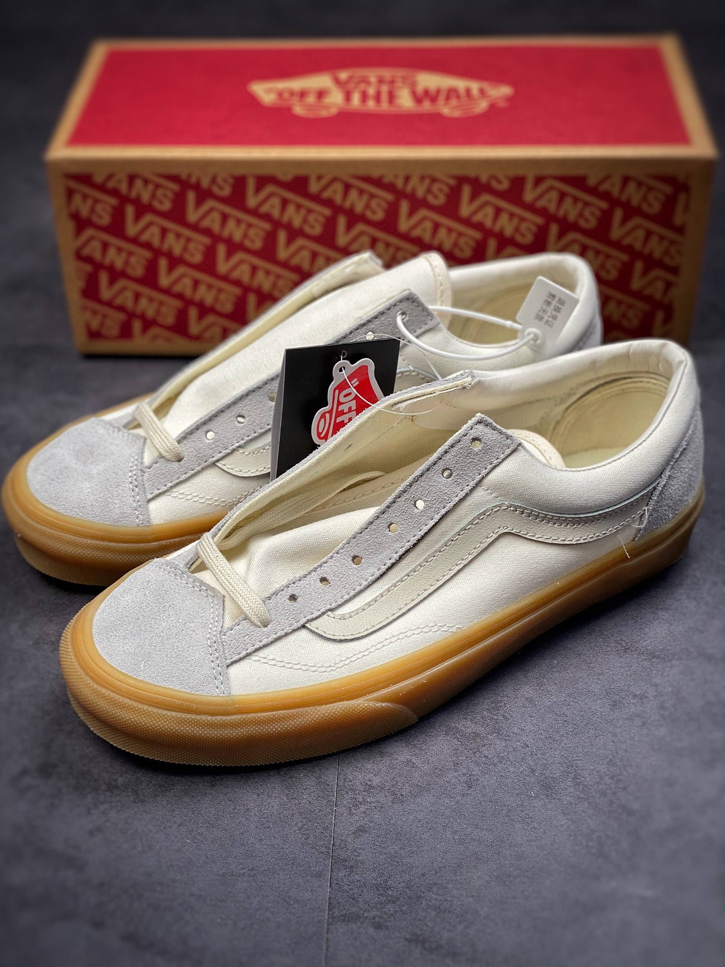 Vans Style 36 Vans 2022 Beige Raw Rubber Sole Retro Low-Top Casual Sports Board Shoes VN0A54F6A9E1