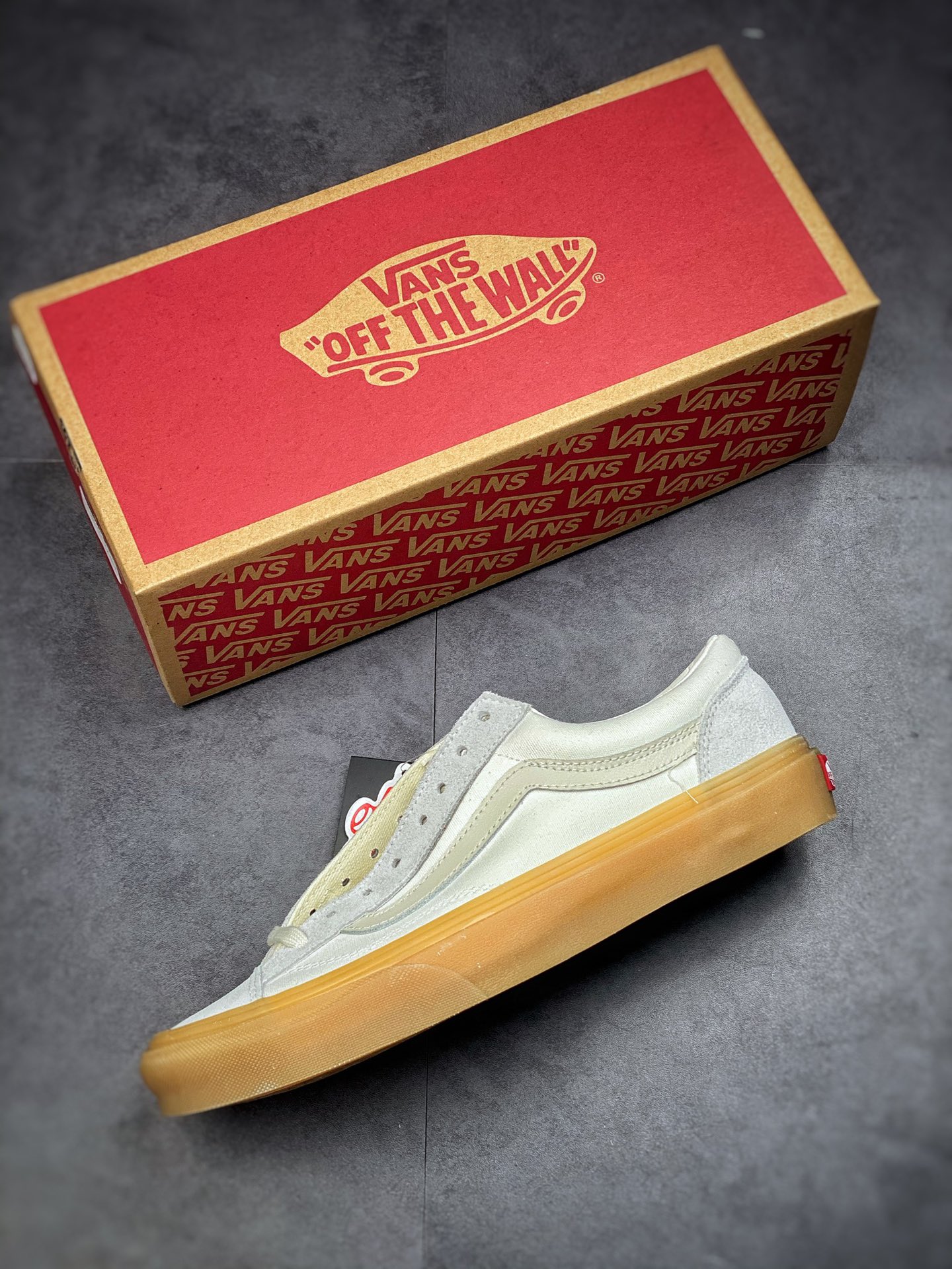 Vans Style 36 Vans 2022 Beige Raw Rubber Sole Retro Low-Top Casual Sports Board Shoes VN0A54F6A9E1