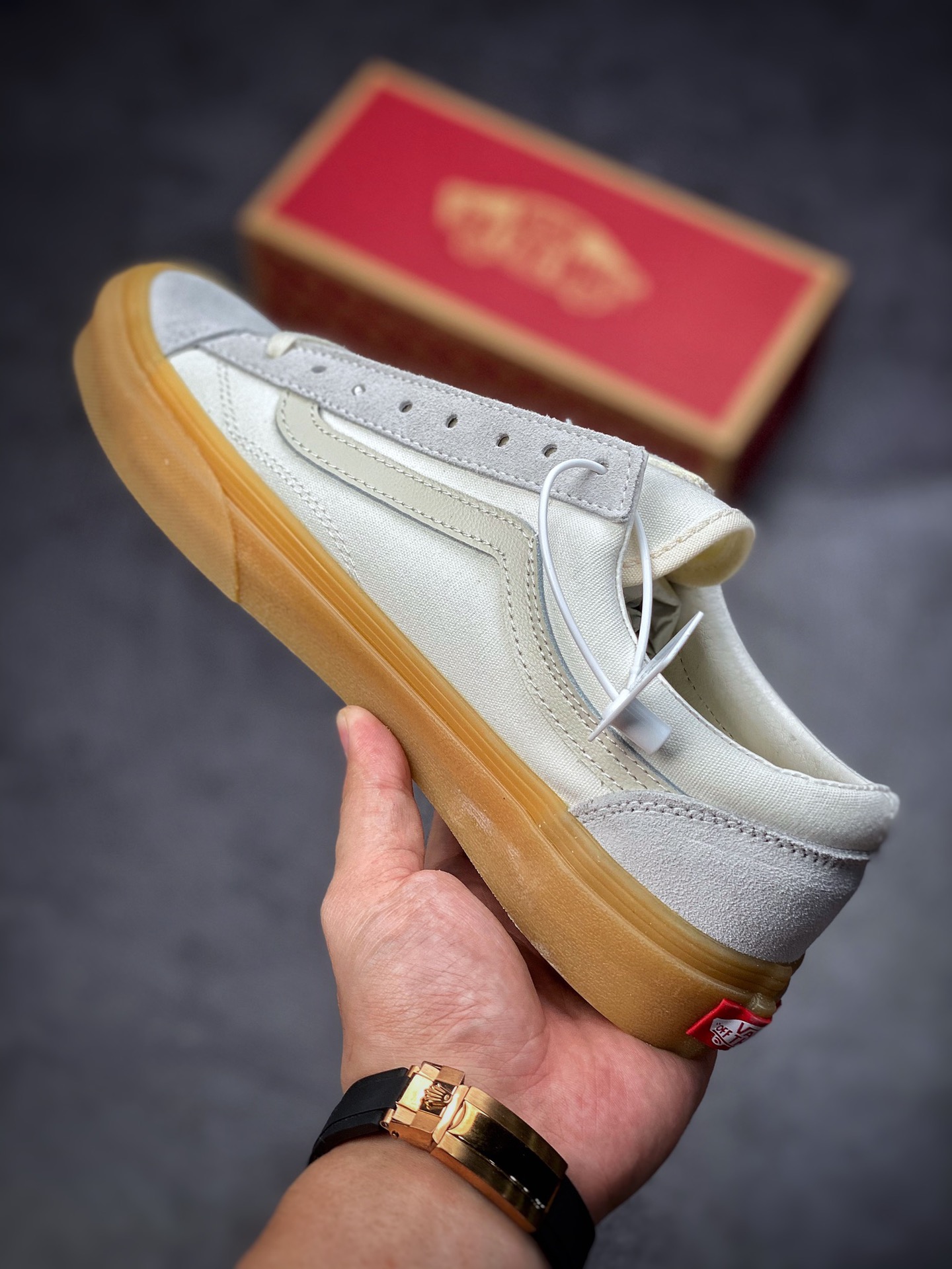 Vans Style 36 Vans 2022 Beige Raw Rubber Sole Retro Low-Top Casual Sports Board Shoes VN0A54F6A9E1