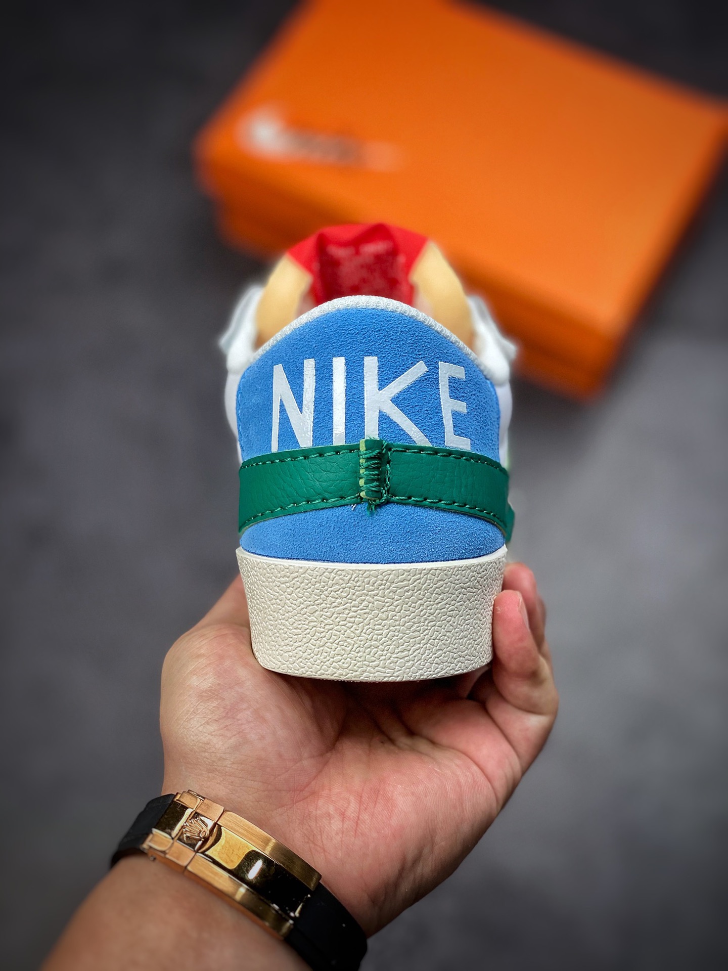 Nike Blazer Low'77 Jumbo White Green Blue Classic All-match Low Top Trailblazer Casual Sports Sneakers DQ1470-100