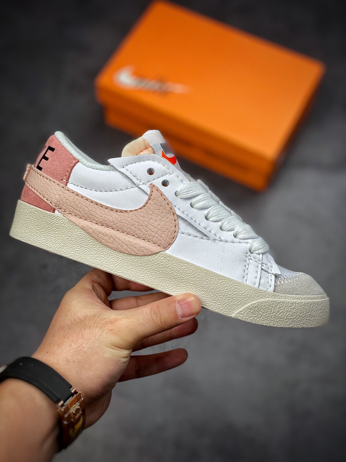 Nike Blazer Low'77 Jumbo white light pink classic all-match low-top trailblazer casual sports shoes DQ1470-102