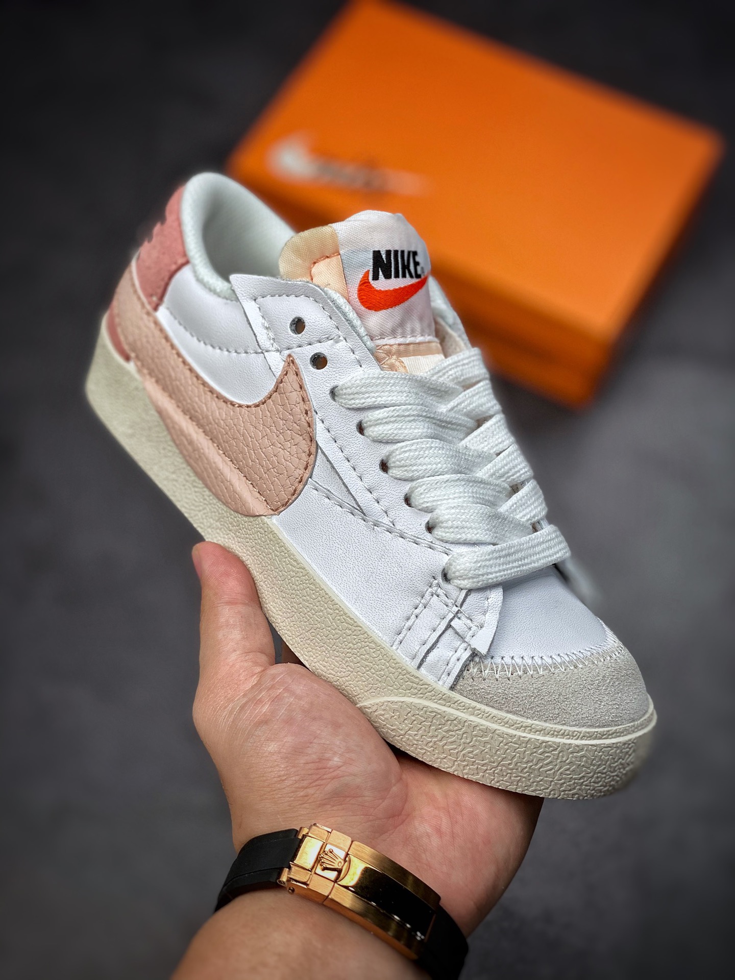 Nike Blazer Low'77 Jumbo white light pink classic all-match low-top trailblazer casual sports shoes DQ1470-102