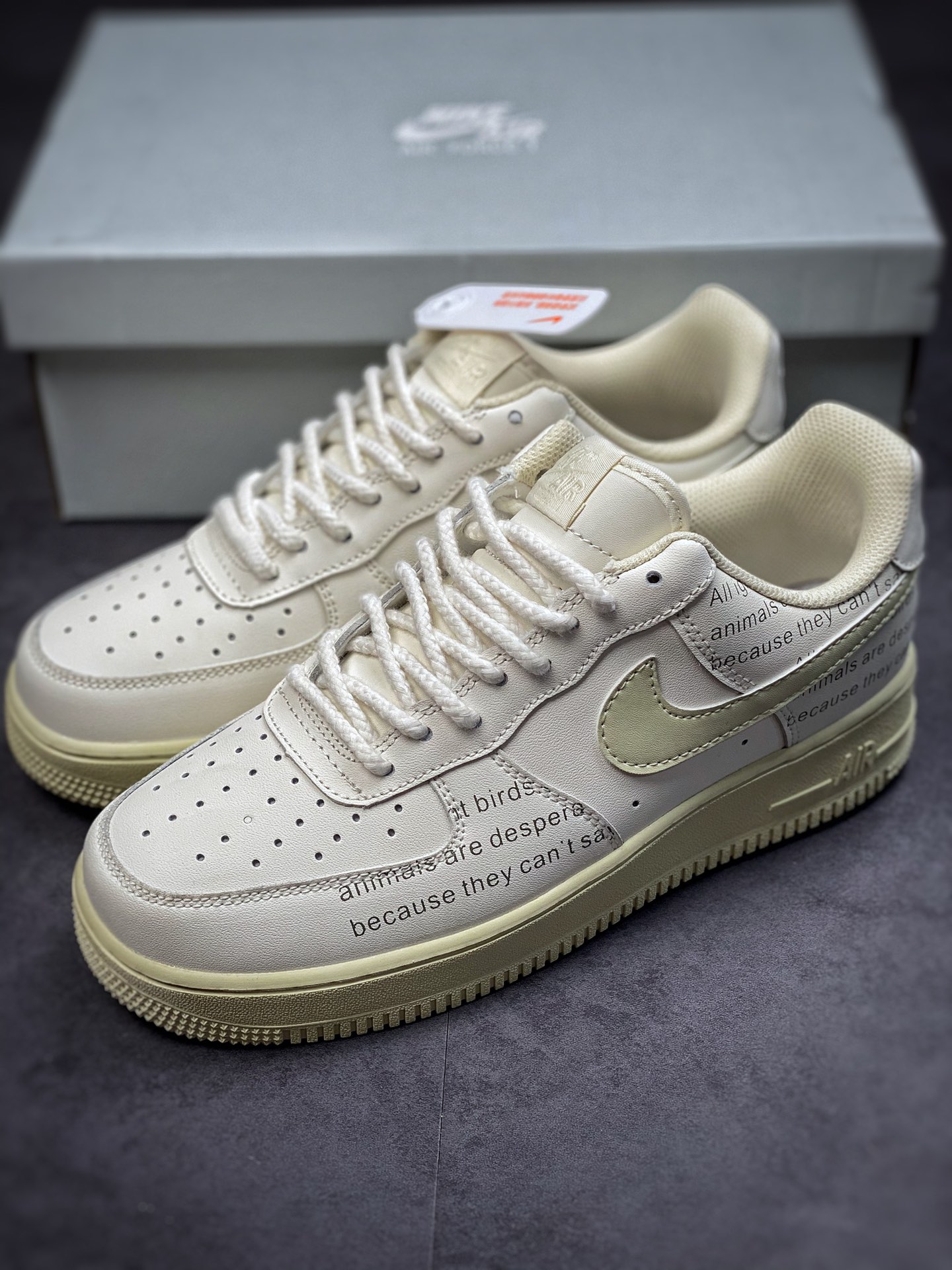 180 Nike Air Force 1 Low 07 米白字母DD8959-100