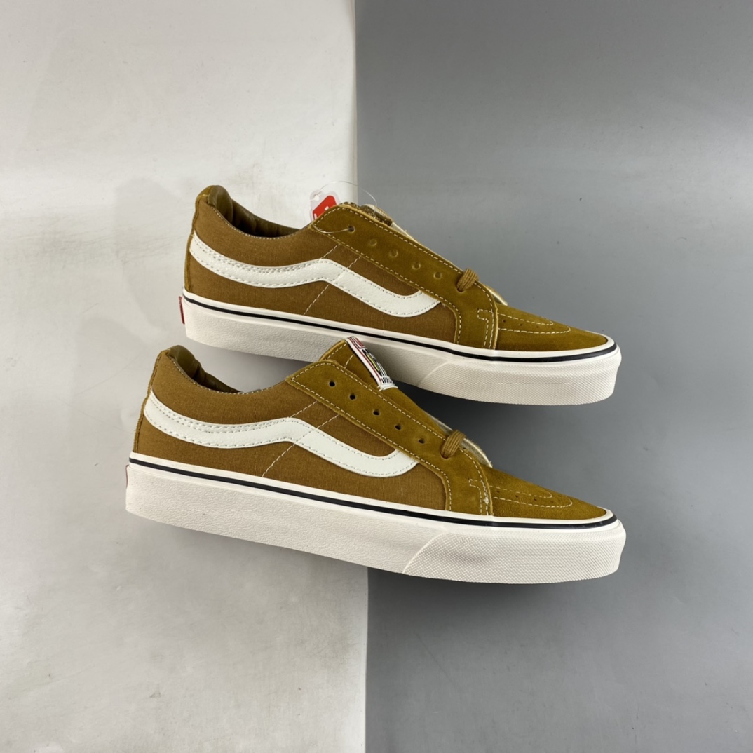 P150 Vans Sk8-Low 范斯2022春夏新款复古棕黄色低帮情侣运动休闲滑板鞋 VN0A4UWIA0T