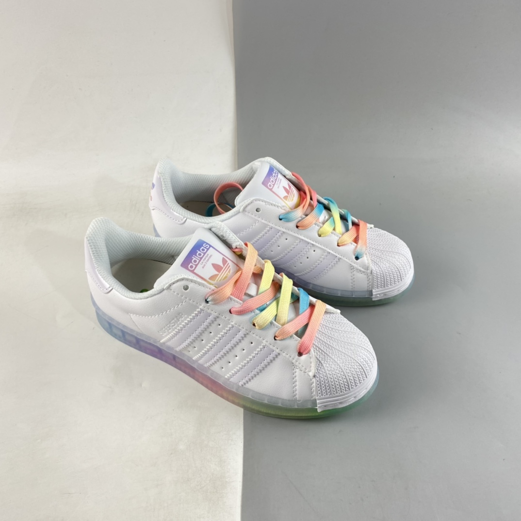 Adidas Originals Superstar Clover Rainbow Shell Head Casual Shoe Board Shoes GW9682