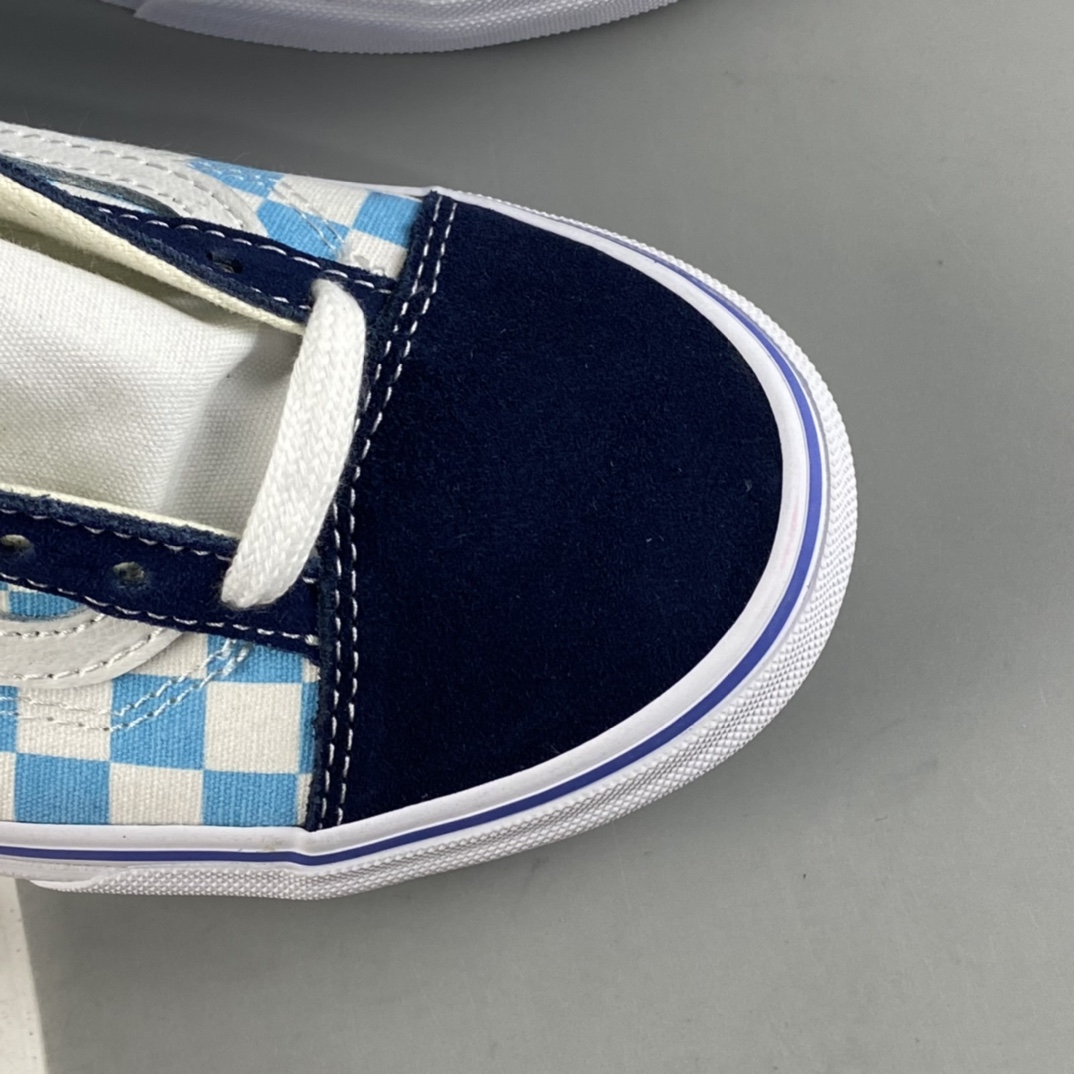 Vans Style 36 Decon Anaheim Klein blue and white checkerboard plaid low-top sneakers VN0A5KRIA5I