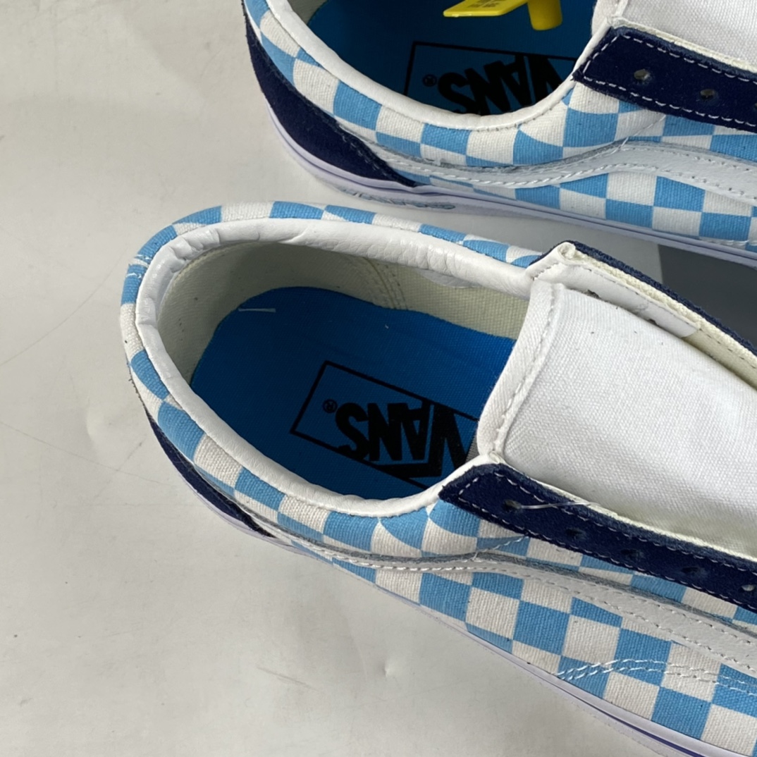 Vans Style 36 Decon Anaheim Klein blue and white checkerboard plaid low-top sneakers VN0A5KRIA5I