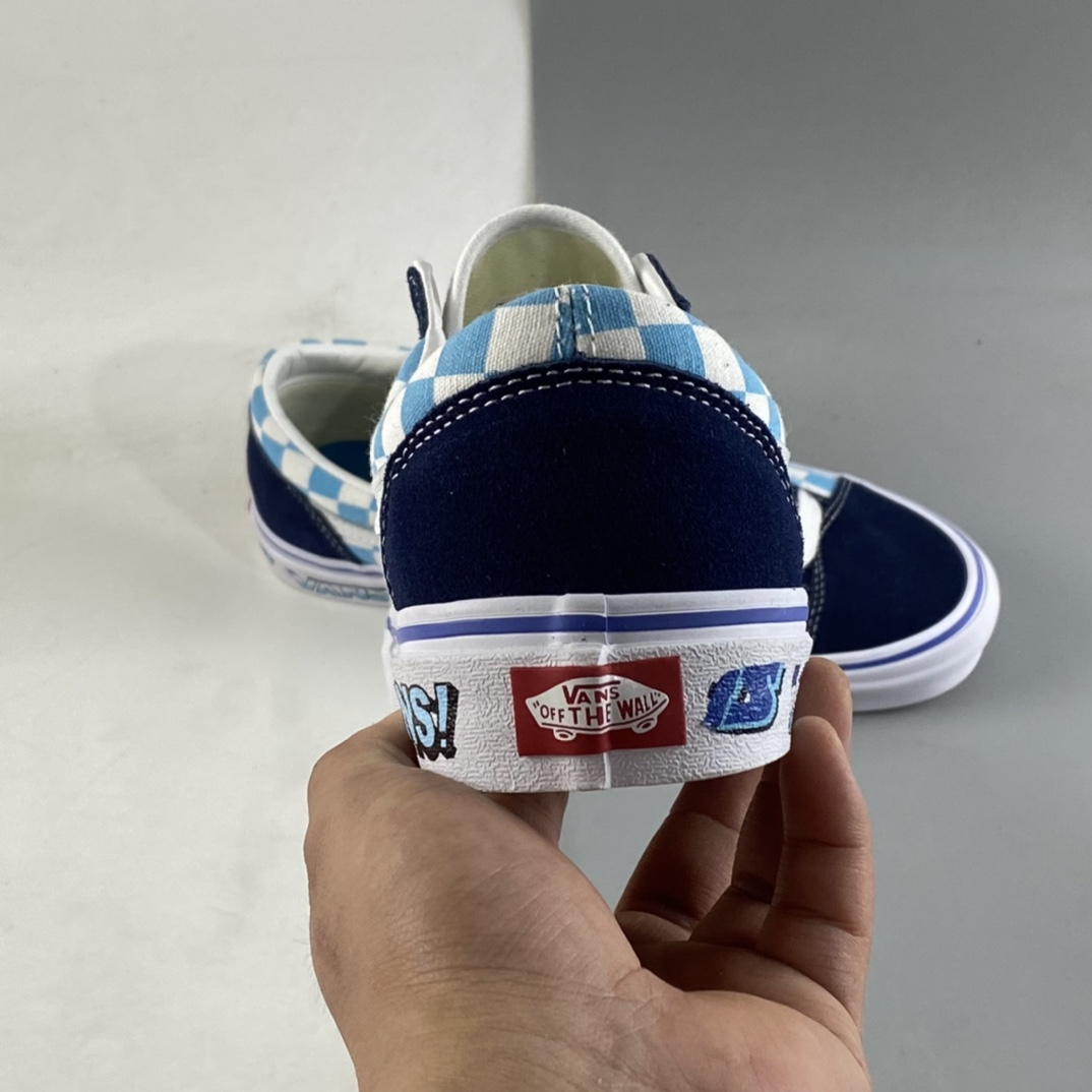 Vans Style 36 Decon Anaheim Klein blue and white checkerboard plaid low-top sneakers VN0A5KRIA5I