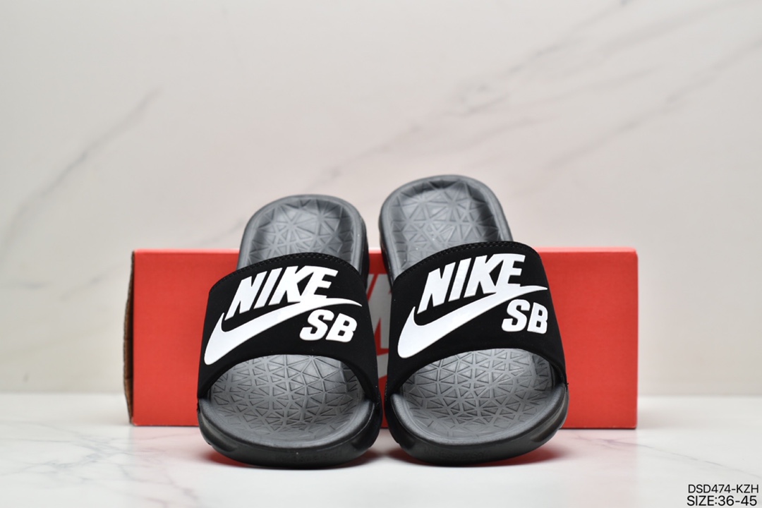 2018 Summer New NBA x Nike Benassi SolarSoft Slide 2 Sports Beach Slippers ”NBA Black and White” 840067-601