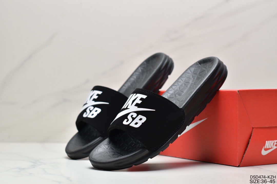 2018 Summer New NBA x Nike Benassi SolarSoft Slide 2 Sports Beach Slippers ”NBA Black and White” 840067-601