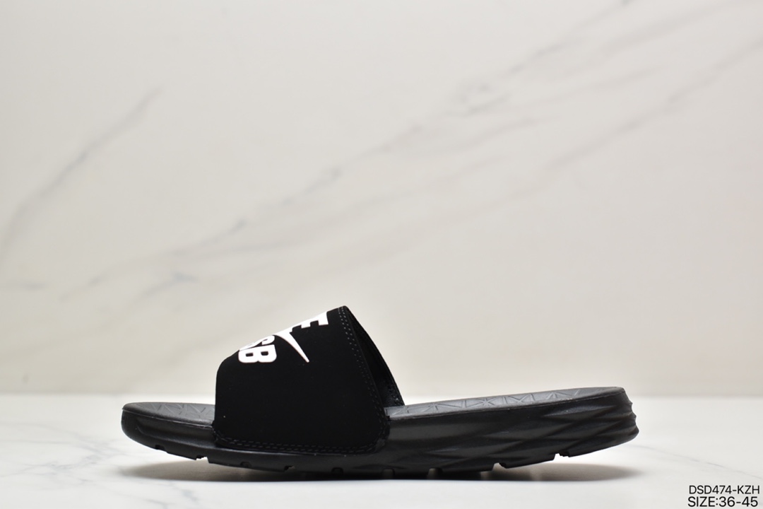 2018 Summer New NBA x Nike Benassi SolarSoft Slide 2 Sports Beach Slippers ”NBA Black and White” 840067-601