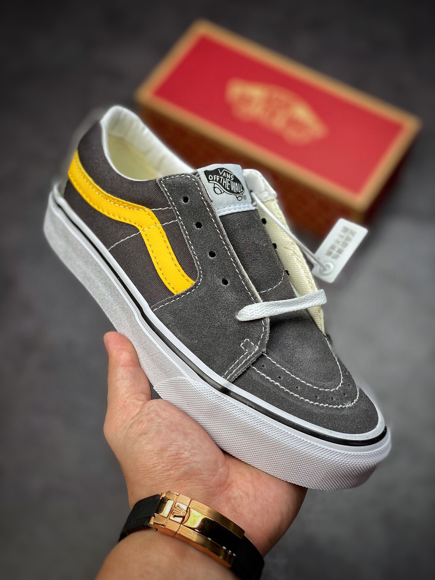 Shawn Yue with the same Vans Sk8-Low black and yellow VANS Vans Sk8-Low VN0A4UUKB61