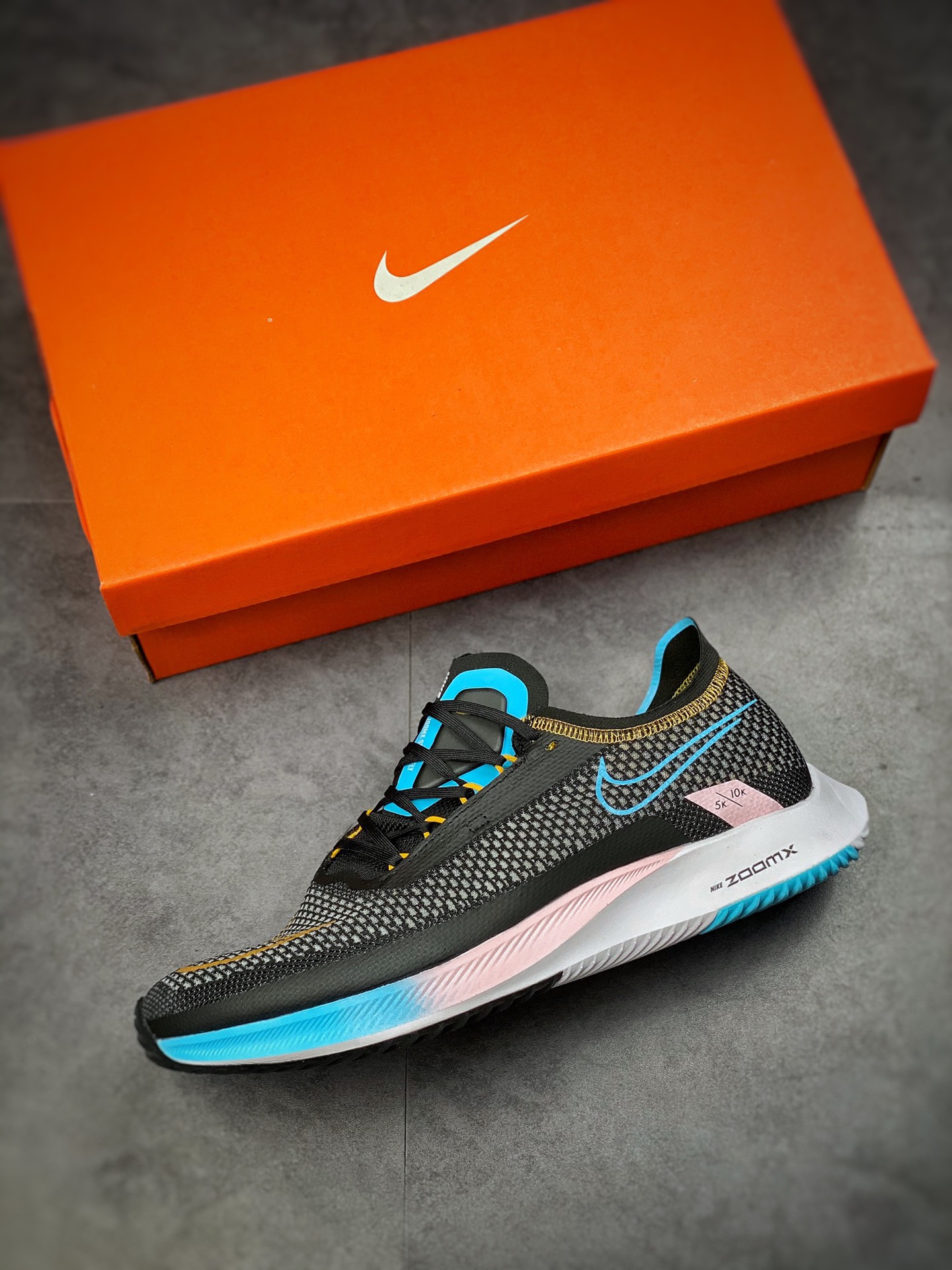 180 Nike ZoomX Streakfly Proto Running”Black/Gold/Sky Blue/Pink”5K/10K短跑马慢跑鞋DH9275-102