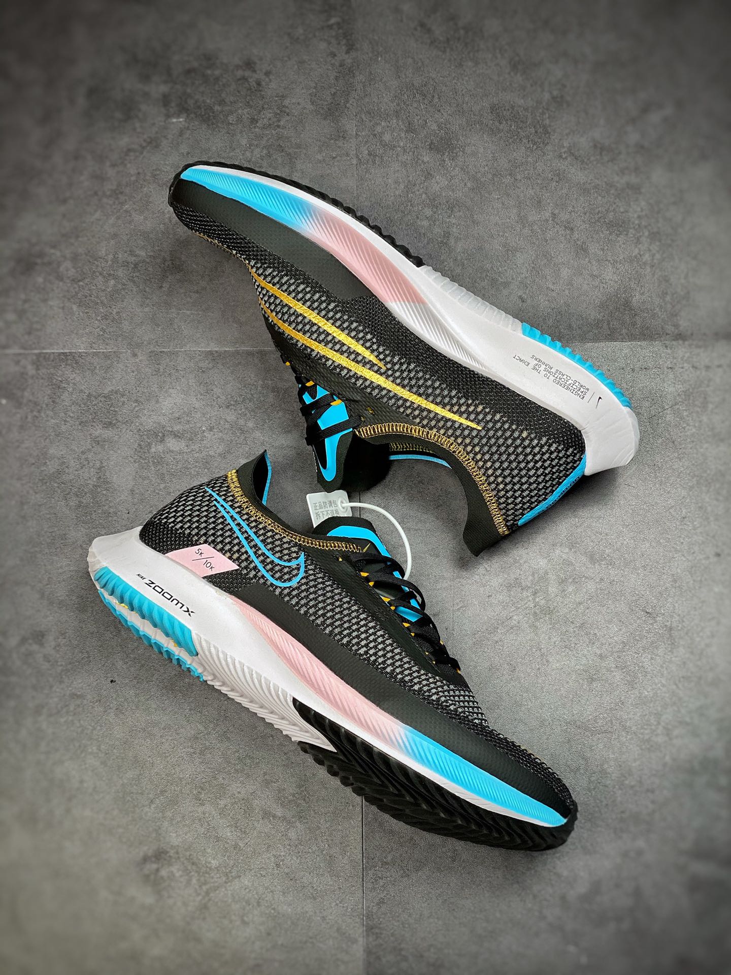 180 Nike ZoomX Streakfly Proto Running”Black/Gold/Sky Blue/Pink”5K/10K短跑马慢跑鞋DH9275-102