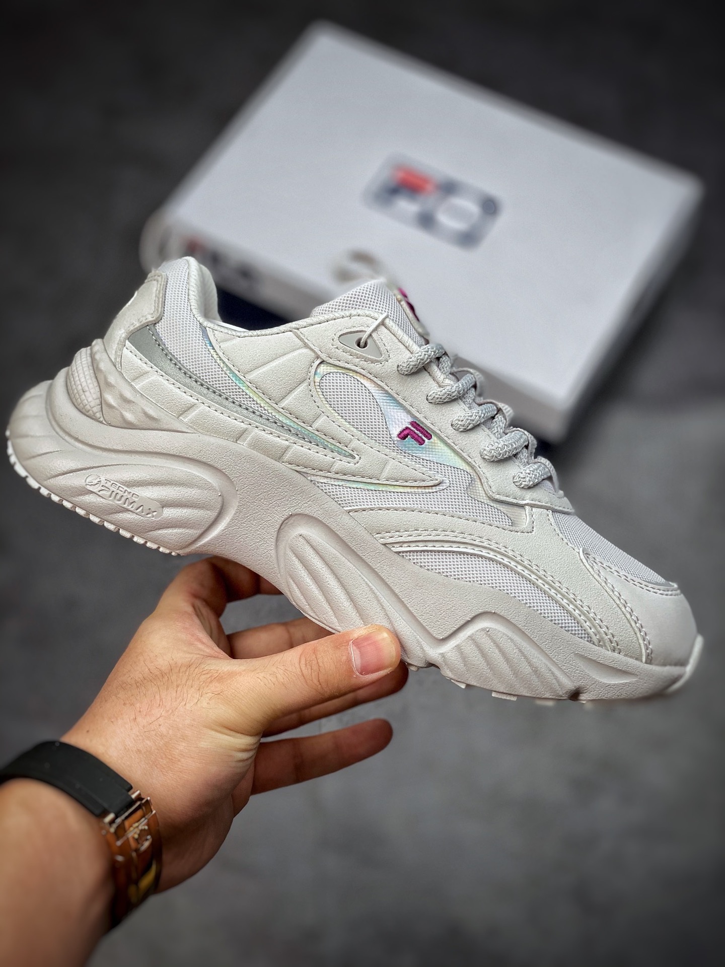 Fila FUSION Conch Conch series dad wind heightened retro neutral casual sports jogging shoes T12W217303FNS