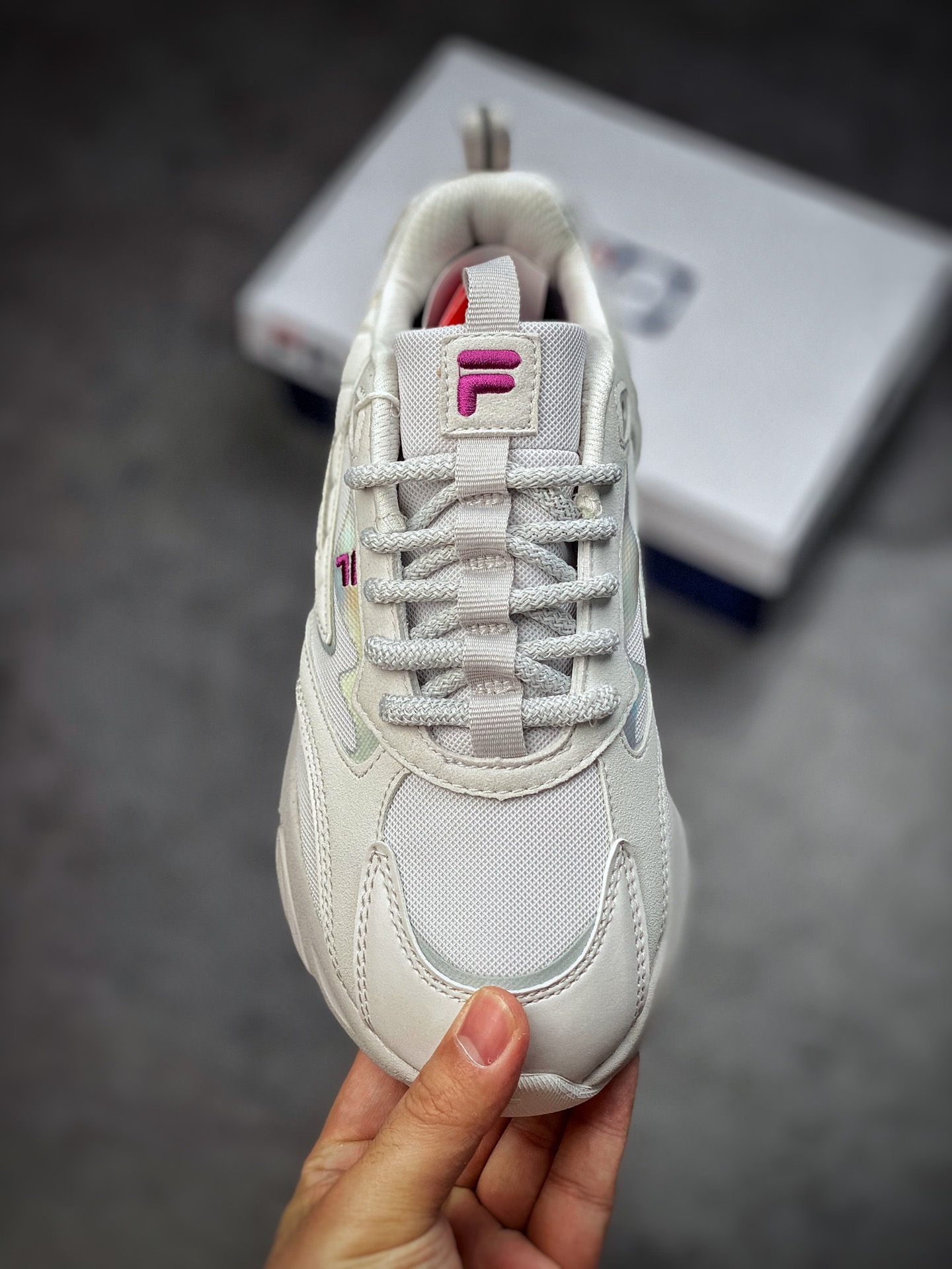 Fila FUSION Conch Conch series dad wind heightened retro neutral casual sports jogging shoes T12W217303FNS